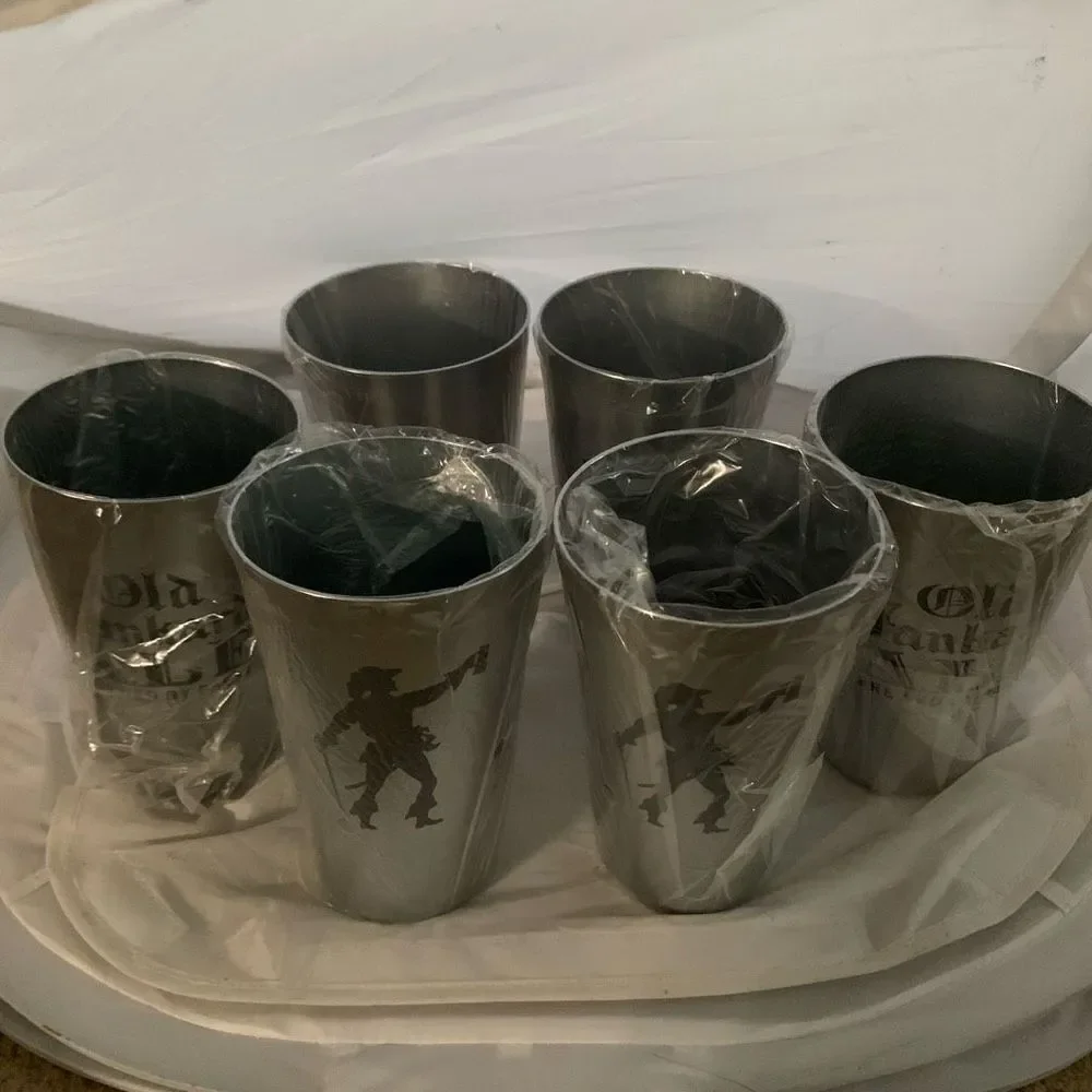 Pabst Old Tankard Ale Set Of 6 Aluminum Cups *New*